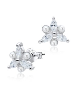 Pretty Flower Silver Stud Earring STS-3235